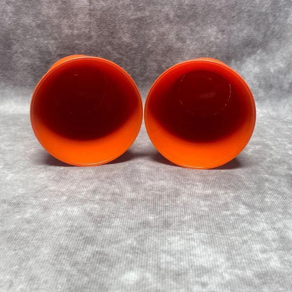 Vintage Anchor Hocking Tilt Ball Orange Ceramic Pitcher Jug  & Tumblers Set - Picture 8 of 15